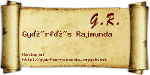Gyárfás Rajmunda névjegykártya
